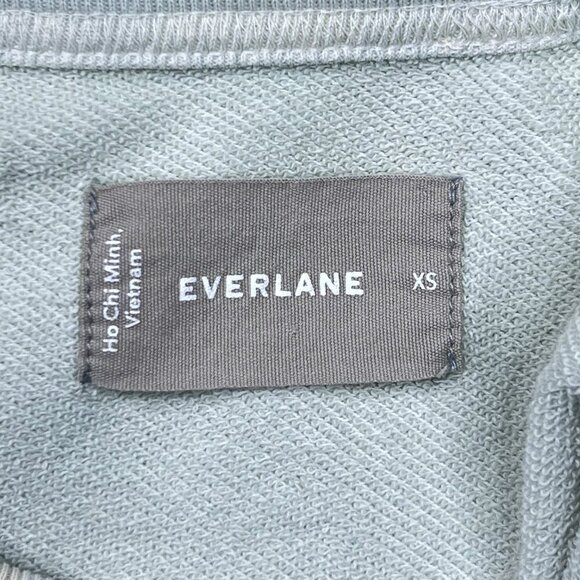 Everlane Lightweight French Terry Crewneck Green Cream Ombre Sweatshirt Size XS - Picture 5 of 6